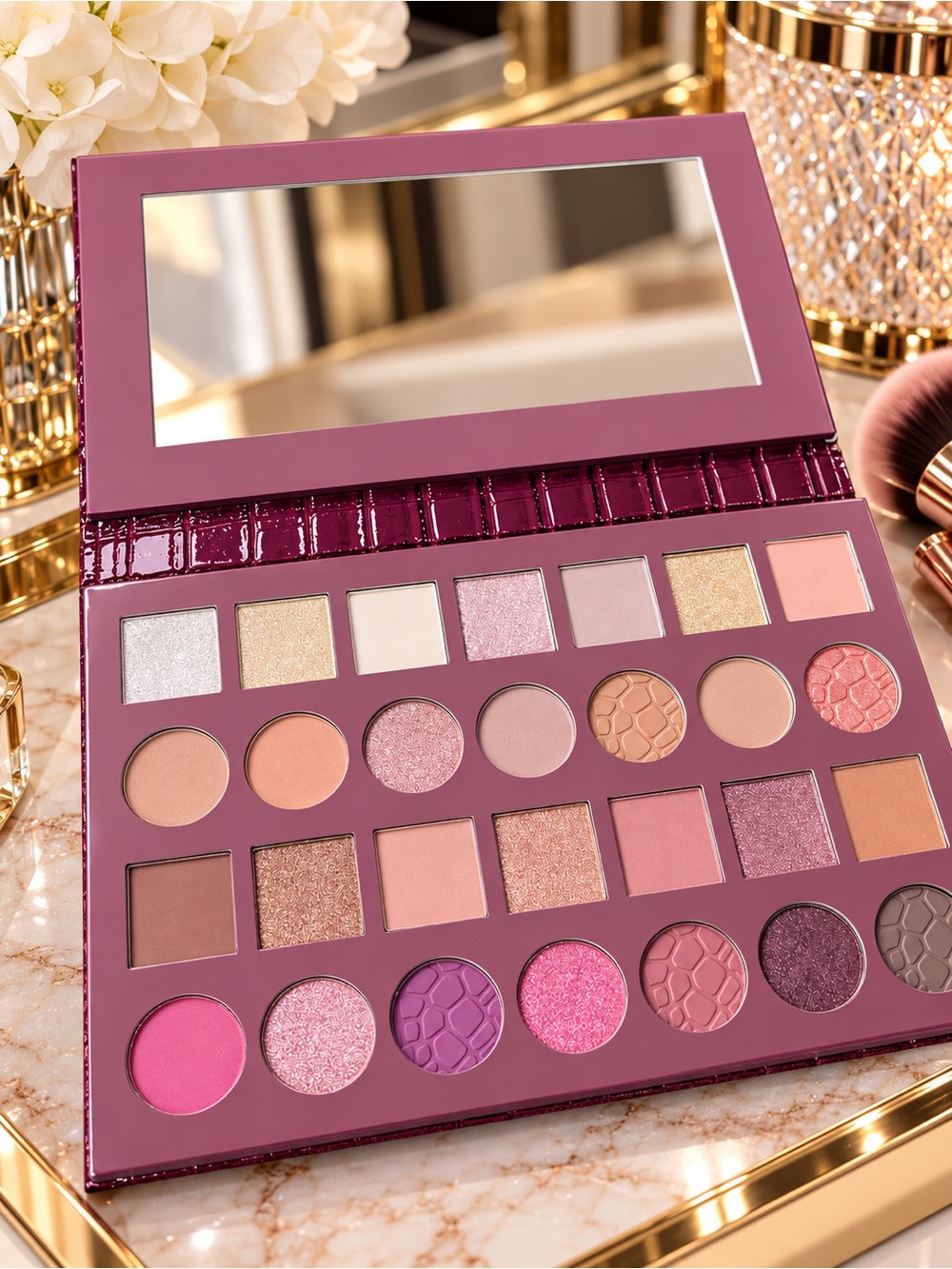 BCBG Generation Patent Croc-Embossed Raspberry eyeshadow palette